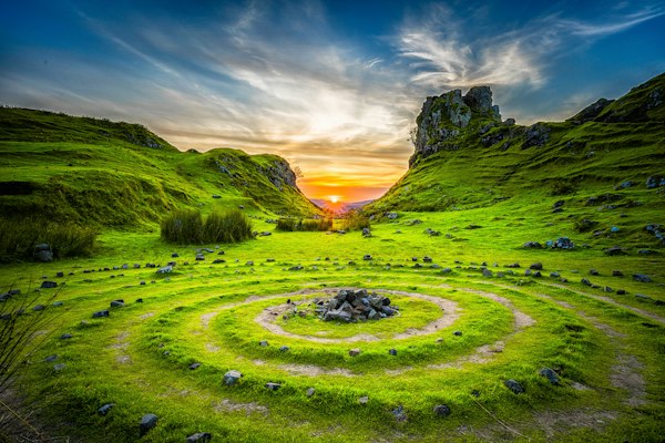 Meadow sunset nature